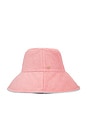 view 6 of 6 Reversible Terry Long Brim Bucket Hat in Coral Sea