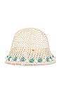 view 4 of 4 SOMBRERO PESCA MAYA in Turquoise Ivory