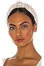 view 1 of 3 Velvet Pearl Knotted Headband in Ivory