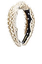 view 3 of 3 Velvet Pearl Knotted Headband in Ivory
