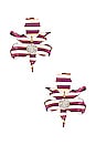 view 1 of 3 Crystal Lily Earrings in Magenta Stripe