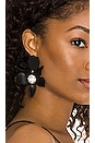 view 3 of 3 Crystal Lily Pierced Earrings in Jet