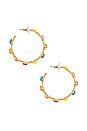 view 2 of 3 Cabochon Hoop Earrings in Tennis Yellow