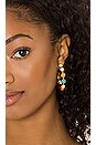 view 3 of 3 Cabochon Hoop Earrings in Tennis Yellow