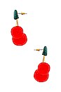 view 2 of 2 Cherry Earrings in Red