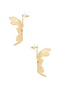view 2 of 2 Metal Paper Lily Earrings in Gold