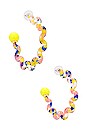 view 1 of 2 Oversized Squiggle Bead Hoop in Lime Confetti