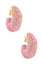 view 1 of 3 BOUCLES D'OREILLES À CLIPSER PAVE DOME in Shell Pink