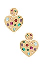 view 1 of 2 Heart Crystal Earrings in Rainbow Pop