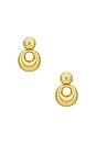 view 1 of 2 PENDIENTES MEDALLION DROP in Gold