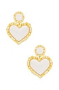 view 1 of 2 Heart Ruffle Drop Earrings in Pearl