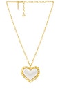 view 1 of 2 Heart Ruffle Pendant Necklace in Pearl