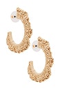 view 1 of 3 Ruffle Raffia Hoop Earrings in Natural