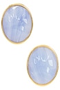 view 1 of 2 REFLECTION BUTTON 귀걸이 in Blue Lace Agate