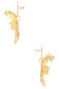 view 2 of 2 Lace Metal Paper Lily Earrings in Gold