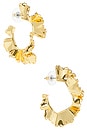 view 1 of 3 Scallop Ruffle Edged Hoop Earrings in Gold
