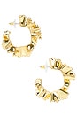 view 2 of 3 Scallop Ruffle Edged Hoop Earrings in Gold