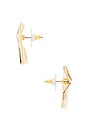 view 2 of 2 Tetra Button Earring in Gold