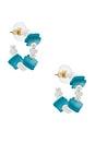 view 1 of 3 Beach Club Hoop Earrings in Turq Pearl