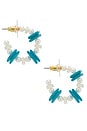 view 2 of 3 Beach Club Hoop Earrings in Turq Pearl
