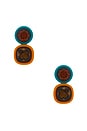 view 1 of 2 PENDIENTES LARGOS GEM DUO in Clementine Turquoise