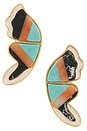 view 1 of 2 Wild Butterfly Wing Button Earrings in Painted Mes