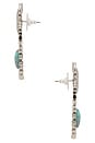 view 2 of 2 Ruffle Heart Stone Earrings in Turquoise