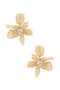 view 1 of 3 BOUCLES D'OREILLES SMALL CRYSTAL LILY in Bone