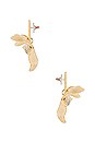 view 2 of 3 BOUCLES D'OREILLES SMALL CRYSTAL LILY in Bone