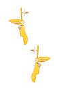 view 3 of 3 Small Crystal Lily Earrings in Sunflower