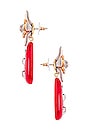 view 2 of 3 Flower Bulb Earrings in Peach