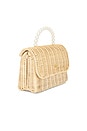 view 3 of 5 Wicker Tabitha Pearl Top Handle Handbag in Natural