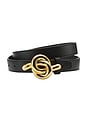 view 1 of 2 Glossy Knot Leather Belt in Black