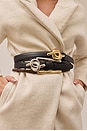view 2 of 2 Glossy Knot Leather Belt in Black