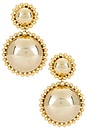 view 1 of 5 Lucia Dome Drop Earrings in Gold