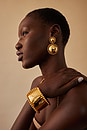 view 5 of 5 Lucia Dome Drop Earrings in Gold