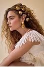view 3 of 3 Kya Ball Chain Seashell Drop Earrings in Antique Gold