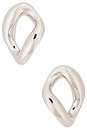 view 1 of 2 Glossy Chain Link Earrings in Rhodium