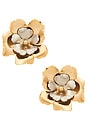 view 1 of 2 PENDIENTES DE TACHUELA EDEN FLORAL in Mixed Metal