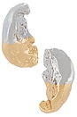 view 1 of 2 Julie Hammered Earrings in Gold & Silver