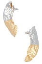 view 2 of 2 Julie Hammered Earrings in Gold & Silver