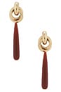 view 1 of 3 BOUCLES D'OREILLES PENDANTES NALA in Rust & Gold