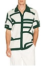 view 1 of 5 Lay Up Knitted Polo in Green & White
