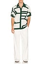 view 3 of 5 Lay Up Knitted Polo in Green & White