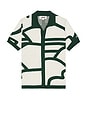 view 4 of 5 Lay Up Knitted Polo in Green & White
