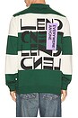 view 1 of 5 Block Stripe Zip Rugby in White & Green