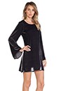 view 2 of 4 Plush Velvet Bell Sleeve Mini Dress in Dark Sky