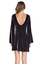 view 3 of 4 Plush Velvet Bell Sleeve Mini Dress in Dark Sky