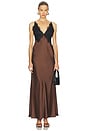 view 1 of 3 Iridia Dress in Chocolate Brown