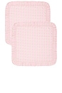 view 1 of 3 Ruffled Euro Pillow in Strawberry Macaroon